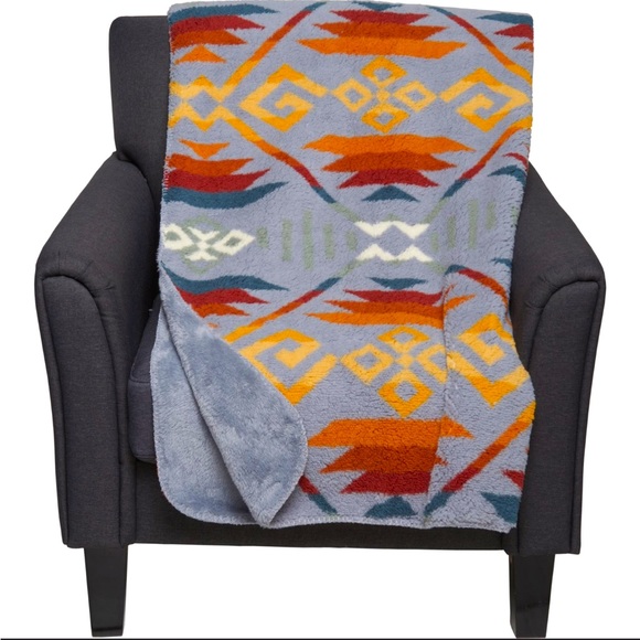 NEW!!  Pendleton Coyote Aztec Sherpa throw blanket - Picture 2 of 12
